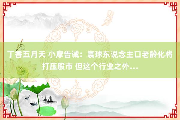 丁香五月天 小摩告诫：寰球东说念主口老龄化将打压股市 但这个行业之外…