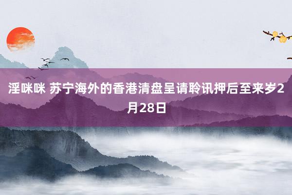 淫咪咪 苏宁海外的香港清盘呈请聆讯押后至来岁2月28日