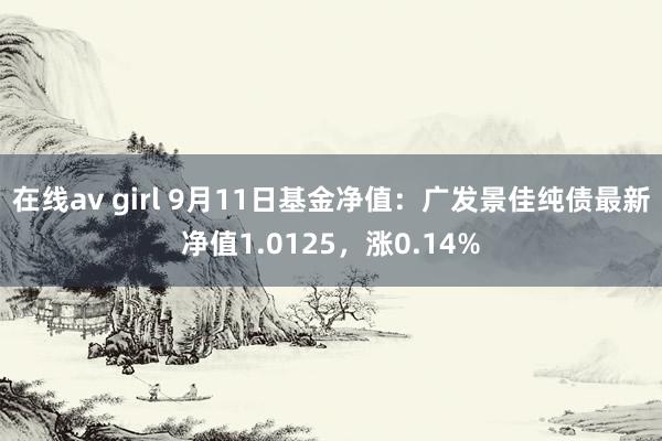 在线av girl 9月11日基金净值：广发景佳纯债最新净值1.0125，涨0.14%