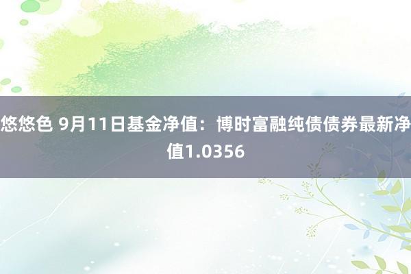 悠悠色 9月11日基金净值：博时富融纯债债券最新净值1.0356