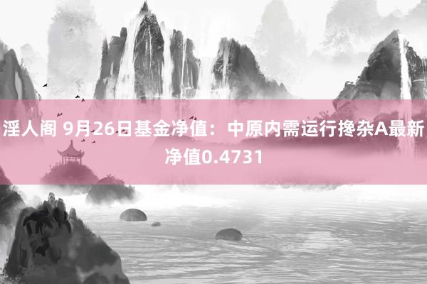 淫人阁 9月26日基金净值：中原内需运行搀杂A最新净值0.4731