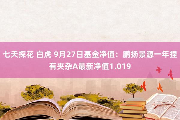 七天探花 白虎 9月27日基金净值：鹏扬景源一年捏有夹杂A最新净值1.019