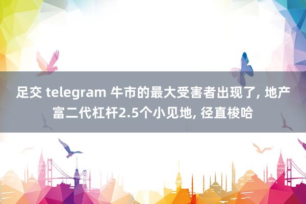 足交 telegram 牛市的最大受害者出现了， 地产富二代杠杆2.5个小见地， 径直梭哈