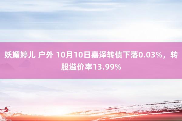 妖媚婷儿 户外 10月10日嘉泽转债下落0.03%，转股溢价率13.99%