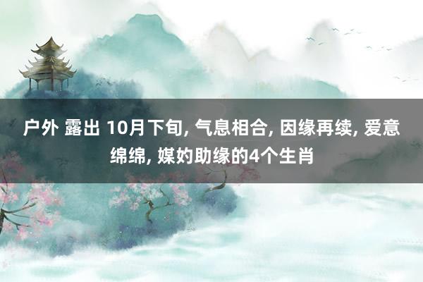 户外 露出 10月下旬， 气息相合， 因缘再续， 爱意绵绵， 媒妁助缘的4个生肖