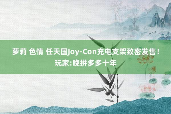 萝莉 色情 任天国Joy-Con充电支架致密发售！玩家:晚拼多多十年