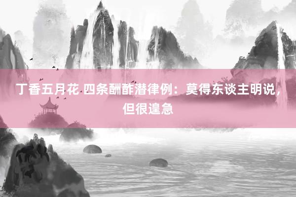 丁香五月花 四条酬酢潜律例：莫得东谈主明说，但很遑急