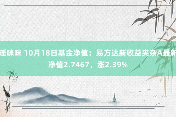 淫咪咪 10月18日基金净值：易方达新收益夹杂A最新净值2.7467，涨2.39%