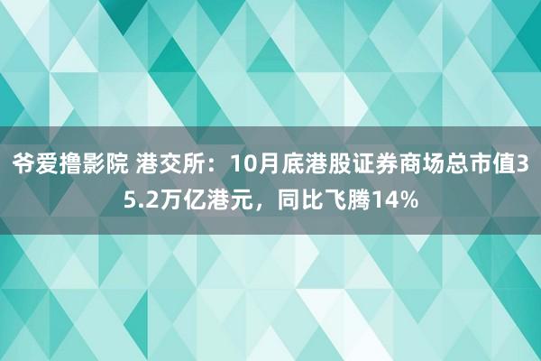 爷爱撸影院 港交所：10月底港股证券商场总市值35.2万亿港元，同比飞腾14%