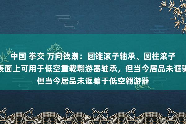 中国 拳交 万向钱潮：圆锥滚子轴承、圆柱滚子轴承、球轴承表面上可用于低空重载翱游器轴承，但当今居品未诓骗于低空翱游器