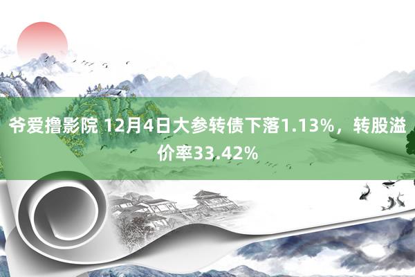 爷爱撸影院 12月4日大参转债下落1.13%，转股溢价率33.42%