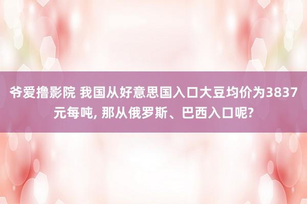 爷爱撸影院 我国从好意思国入口大豆均价为3837元每吨， 那从俄罗斯、巴西入口呢?