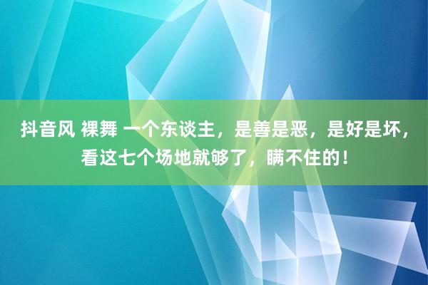 抖音风 裸舞 一个东谈主，是善是恶，是好是坏，看这七个场地就够了，瞒不住的！