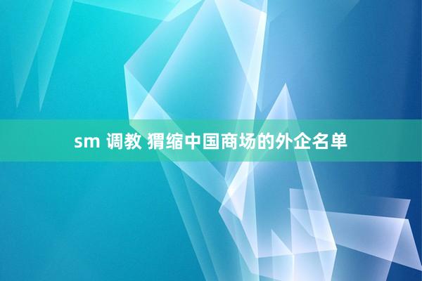 sm 调教 猬缩中国商场的外企名单