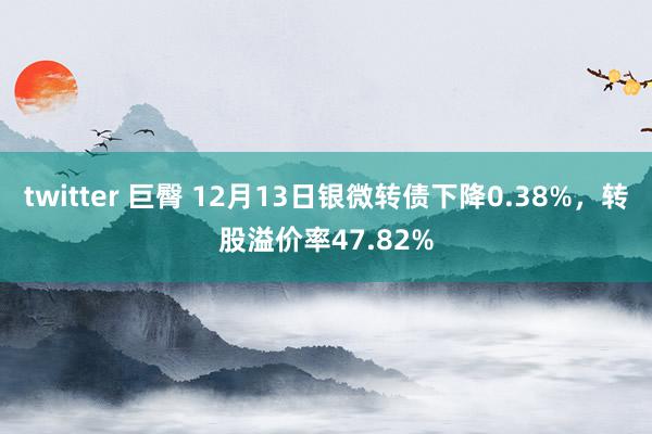 twitter 巨臀 12月13日银微转债下降0.38%，转股溢价率47.82%