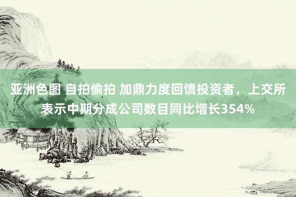 亚洲色图 自拍偷拍 加鼎力度回馈投资者，上交所表示中期分成公司数目同比增长354%