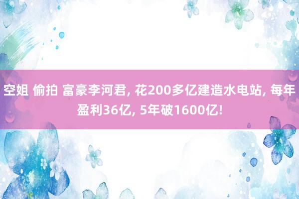 空姐 偷拍 富豪李河君， 花200多亿建造水电站， 每年盈利36亿， 5年破1600亿!