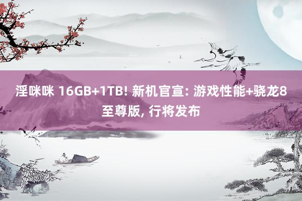 淫咪咪 16GB+1TB! 新机官宣: 游戏性能+骁龙8至尊版， 行将发布