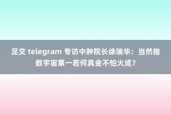 足交 telegram 专访中肿院长徐瑞华：当然指数宇宙第一若何真金不怕火成？