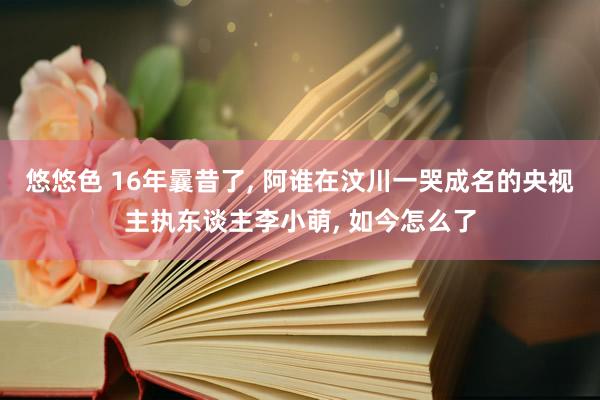 悠悠色 16年曩昔了， 阿谁在汶川一哭成名的央视主执东谈主李小萌， 如今怎么了