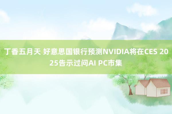 丁香五月天 好意思国银行预测NVIDIA将在CES 2025告示过问AI PC市集