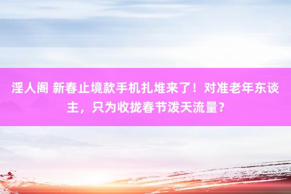 淫人阁 新春止境款手机扎堆来了！对准老年东谈主，只为收拢春节泼天流量？