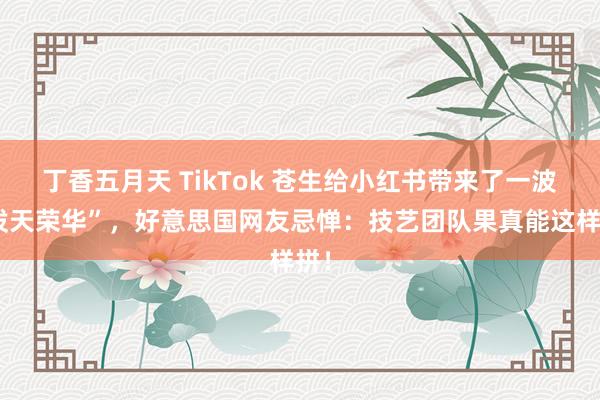 丁香五月天 TikTok 苍生给小红书带来了一波“泼天荣华”，好意思国网友忌惮：技艺团队果真能这样拼！