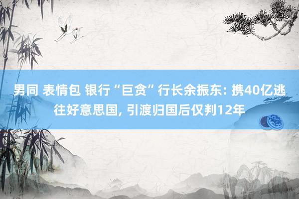 男同 表情包 银行“巨贪”行长余振东: 携40亿逃往好意思国， 引渡归国后仅判12年